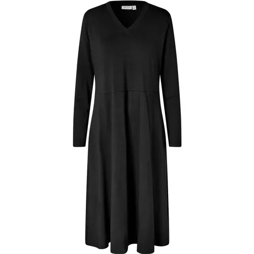 Einfaches Schwarzes Kleid mit Taschen , Damen, Größe: 2XL - Masai - Modalova