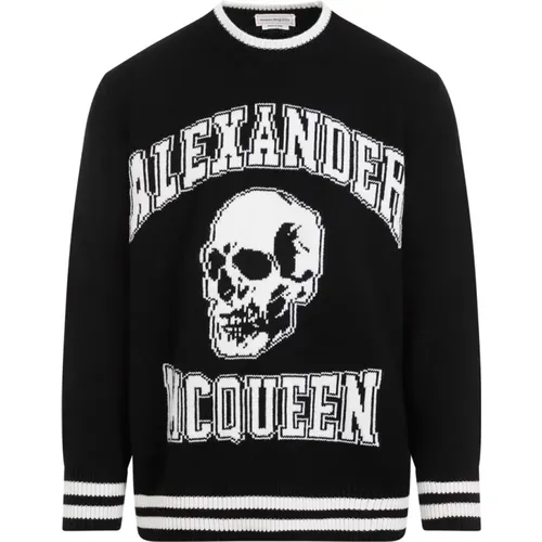 Schwarzer Logo Wollpullover Aw23 , Herren, Größe: XS - alexander mcqueen - Modalova