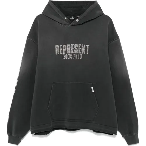 Hooded Sweater with Distressed Effect , male, Sizes: L - Represent - Modalova