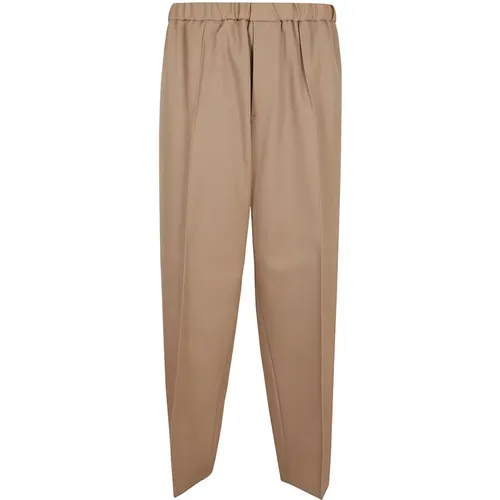 Braune Wollhose mit elastischem Bund Aw24 - Jil Sander - Modalova