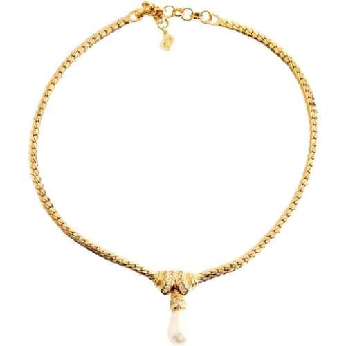 Pre-owned Gold necklaces , female, Sizes: ONE SIZE - Dior Vintage - Modalova