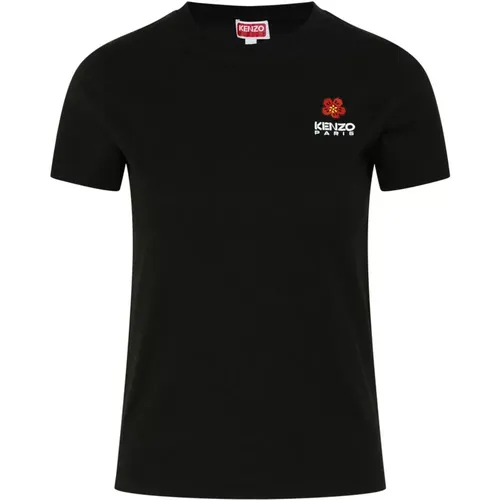 Schwarzes Baumwoll-T-Shirt mit Logo , Damen, Größe: L - Kenzo - Modalova