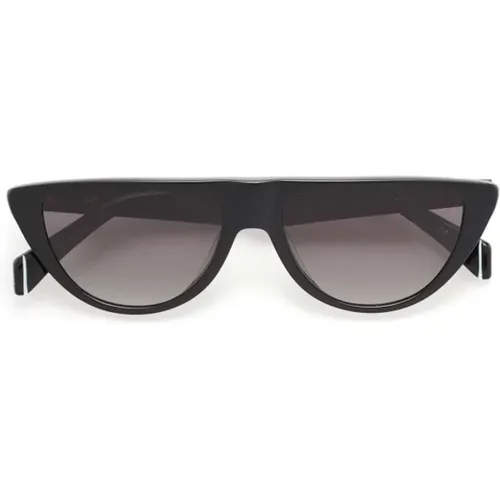 Geometrische Schwarze Azetat Sonnenbrille - Kaleos - Modalova