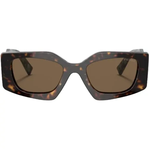 Rectangular Sunglasses with Green Details , female, Sizes: 51 MM - Prada - Modalova