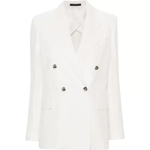 Linen Double-Breasted Jacket , female, Sizes: S, XS, M - Paul Smith - Modalova