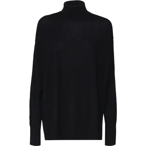 Schwarzer Virgin Wool Polo Neck Pullover , Damen, Größe: M - Max Mara - Modalova