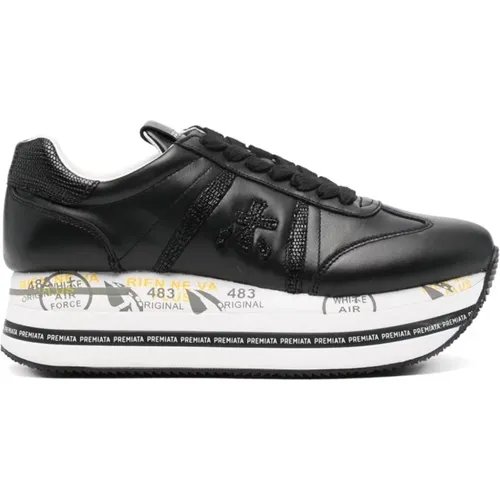 Leather Sneakers with Logo Detail , female, Sizes: 7 UK - Premiata - Modalova