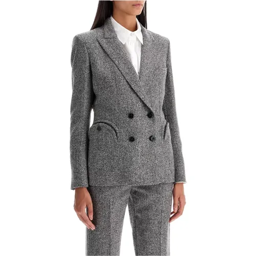 Tweed Bouclé Double-Breasted Blazer , female, Sizes: M, L - Blazé Milano - Modalova