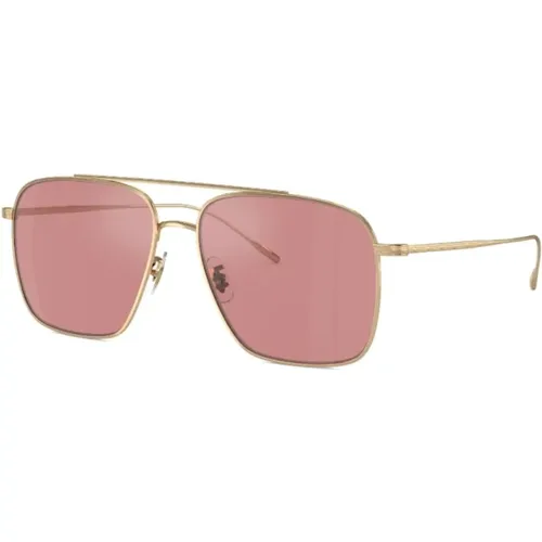 Goldene Sonnenbrille mit Original-Etui , Damen, Größe: M - Oliver Peoples - Modalova