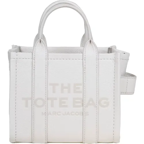 Leather Handbag White Front Logo , female, Sizes: ONE SIZE - Marc Jacobs - Modalova