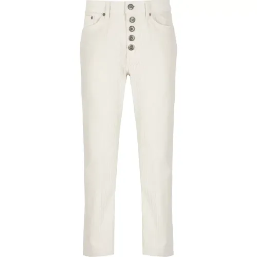 Corduroy Trousers with Jewel Buttons , female, Sizes: W25, W28, W24, W29, W27 - Dondup - Modalova