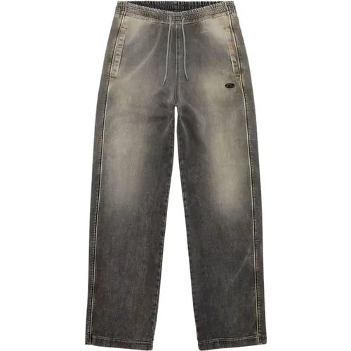 Grey Track Denim Loose Fit Jeans , male, Sizes: L - Diesel - Modalova