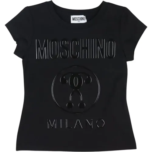 Schwarzes Kinder-T-Shirt mit Logo - Moschino - Modalova