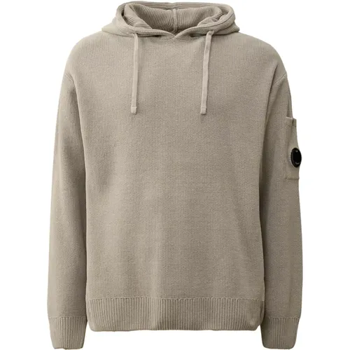 Hooded Knit Sweater with Lens Detail , male, Sizes: L, XL, M - C.P. Company - Modalova