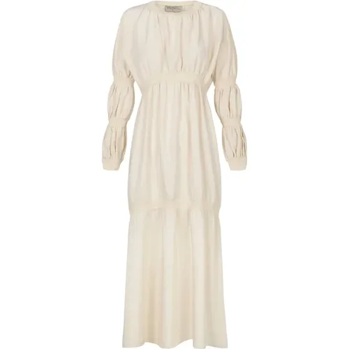 Linen and silk midi dress , female, Sizes: XL, M, S, XS, L, 2XL - Cortana - Modalova