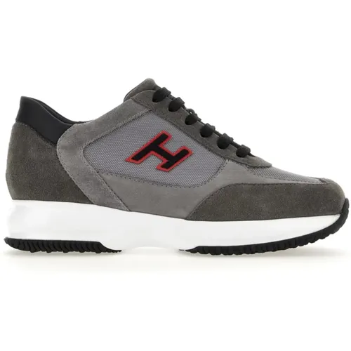 Graue flache Sneakers mit italienischer Handwerkskunst - Hogan - Modalova