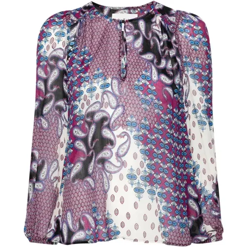 Purple Print Top Amoeba Style , female, Sizes: XS, S - BA&SH - Modalova