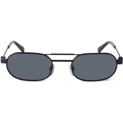 Schwarze Sonnenbrille mit Original-Etui , unisex, Größe: 55 MM - Off White - Modalova