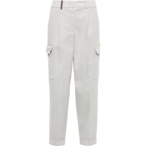 Grey Trousers Aw24 Womens Clothing , female, Sizes: S, XS - PESERICO - Modalova