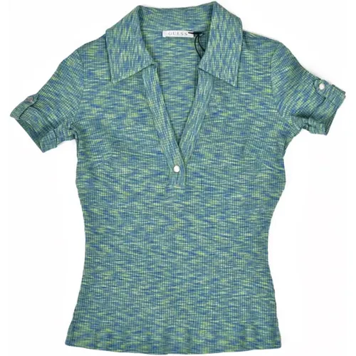 Stretch Chiné Top - Grün , Damen, Größe: L - Guess - Modalova