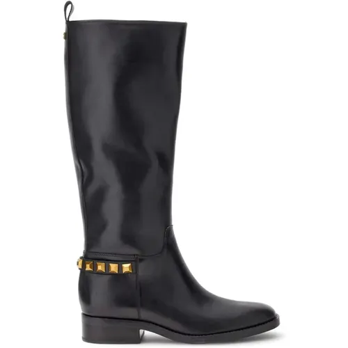 Studded Leather Boot , female, Sizes: 2 UK, 4 UK - Guess - Modalova
