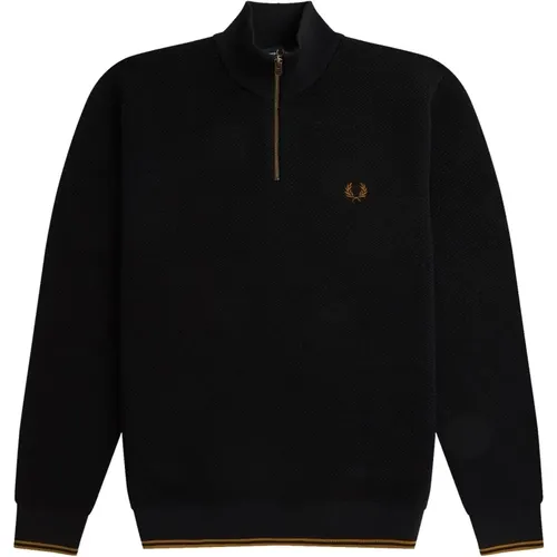 Textured Merino Knit Sweater , male, Sizes: L, 2XL - Fred Perry - Modalova