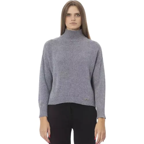 Elegant Volcano Neck Sweater , Damen, Größe: S - Baldinini - Modalova