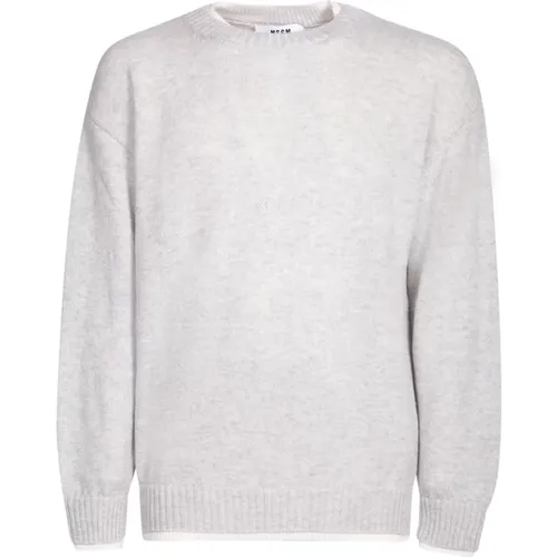 Contrasting Edges Roundneck Sweater , male, Sizes: XS, L, S - Msgm - Modalova