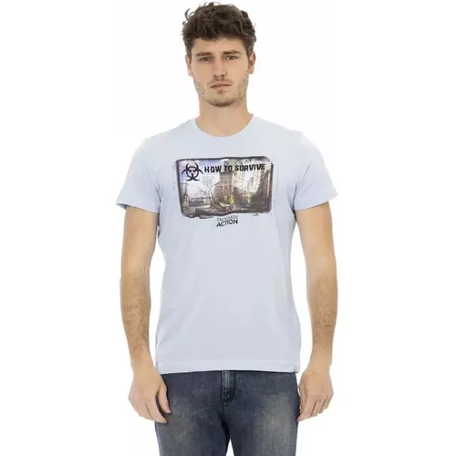 Erhhtes Lssiges Blaues T-Shirt Mnner , Herren, Größe: XL - Trussardi - Modalova