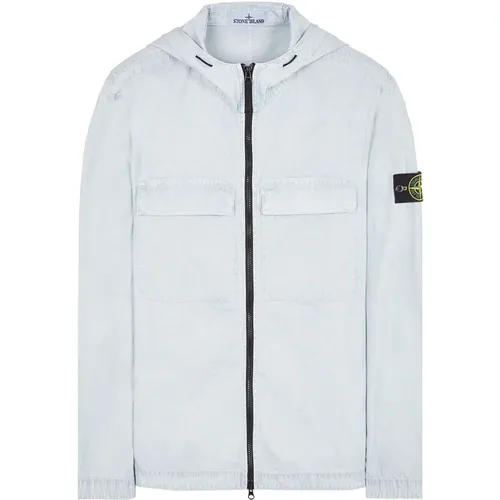 Himmelblaues Overshirt Urban Flair , Herren, Größe: L - Stone Island - Modalova