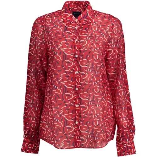 Long Sleeve Shirt Italian Collar , female, Sizes: M, S - Gant - Modalova