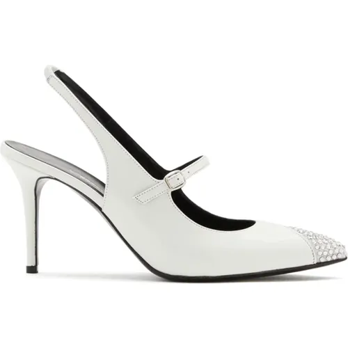 Slingback pumps with crystal detail , female, Sizes: 5 UK, 7 1/2 UK, 4 UK, 4 1/2 UK, 6 UK, 8 UK, 7 UK, 6 1/2 UK - Alessandra Rich - Modalova