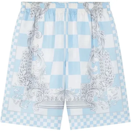 Luxurious Silk Beach Shorts , male, Sizes: M, L - Versace - Modalova
