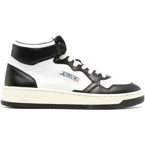 Schwarze/Weiße Leder High-Top Sneaker - Autry - Modalova