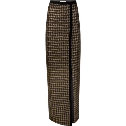 Black Houndstooth Tweed Skirt , female, Sizes: XS, L, 2XS - Nina Ricci - Modalova