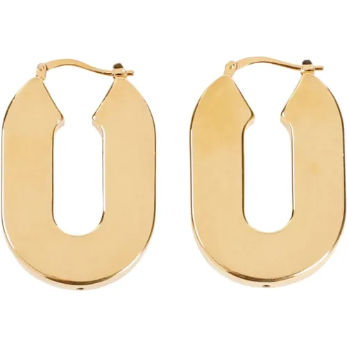 Eco Messing Gold Ohrringe , Damen, Größe: ONE Size - Jil Sander - Modalova