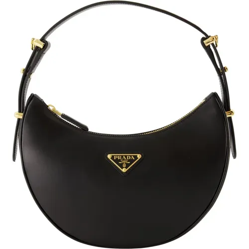 Schwarze Leder Arqué Tasche Prada - Prada - Modalova