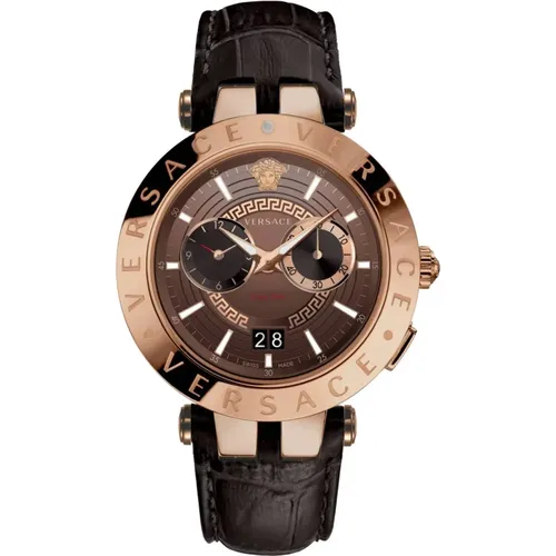 V-Race Chronograph Men's Watch , male, Sizes: ONE SIZE - Versace - Modalova