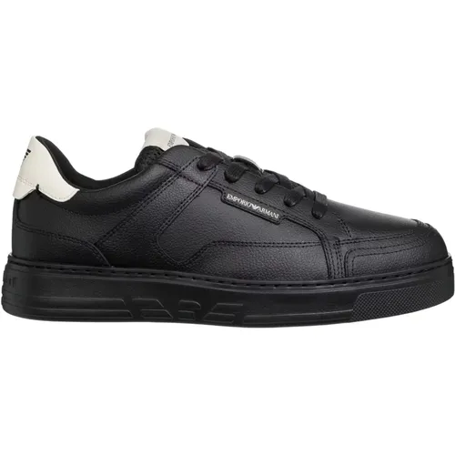 Plain Lace-Up Sneakers , male, Sizes: 11 UK, 9 UK, 6 UK, 10 UK, 7 UK, 8 UK - Emporio Armani - Modalova