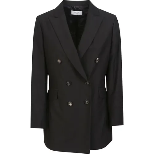 Double-Breasted Peak Lapel Jacket , female, Sizes: XS, M, S - Saulina - Modalova