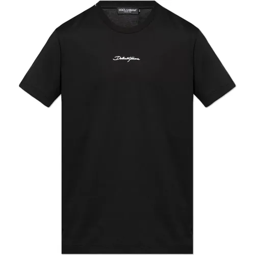 T-shirt with logo , male, Sizes: L, M, S - Dolce & Gabbana - Modalova