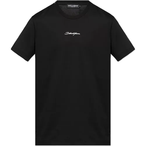 T-shirt with logo , male, Sizes: M, S - Dolce & Gabbana - Modalova