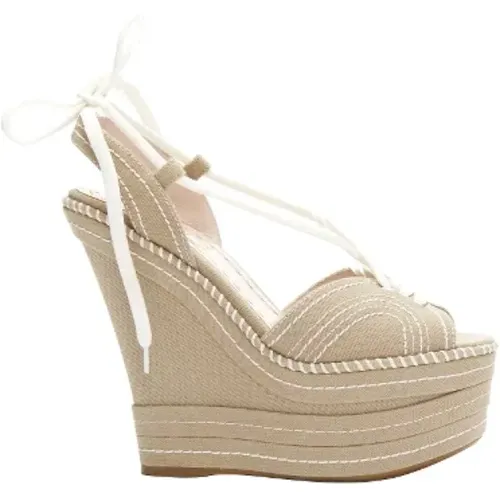 Pre-owned Canvas heels , Damen, Größe: 36 1/2 EU - Miu Miu Pre-owned - Modalova