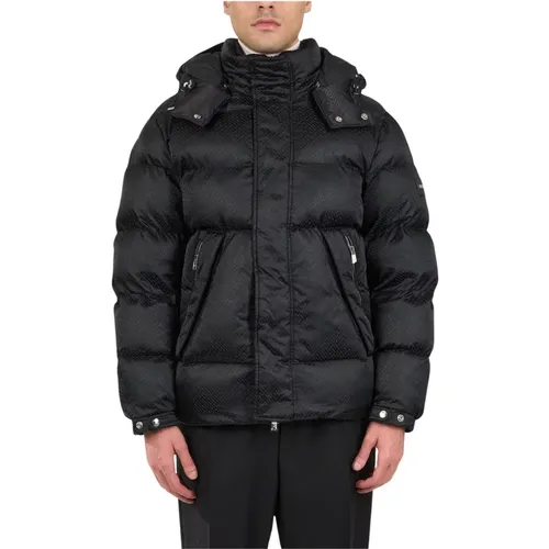 Monogram Down Jacket with Zip Closure , male, Sizes: M, XL, S, 2XL, L - Hugo Boss - Modalova