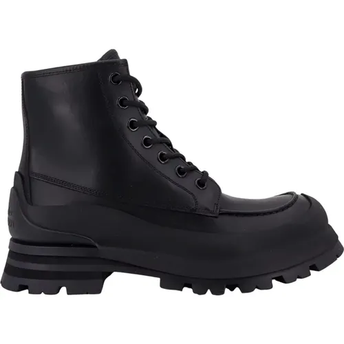 Italian Leather Lace-up Boots , male, Sizes: 7 UK, 10 UK, 8 UK, 6 UK, 8 1/2 UK - alexander mcqueen - Modalova