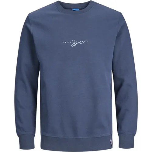 Blauer Rundhalsausschnitt Baumwollpullover - jack & jones - Modalova