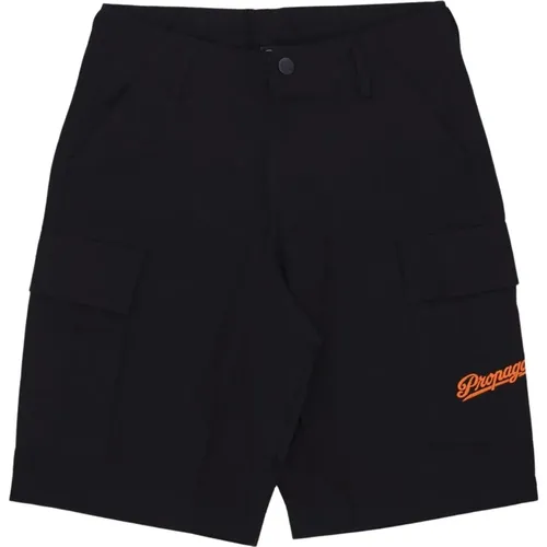 Schwarze Cargo Shorts mit Taschen , Herren, Größe: XS - Propaganda - Modalova