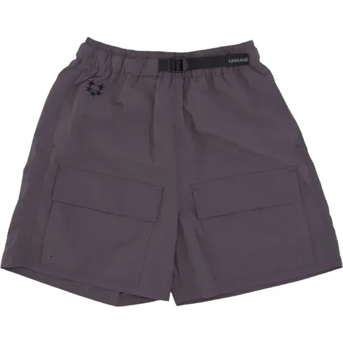 Anthrazit Cargo Shorts Elastischer Verschluss , unisex, Größe: L - Usual - Modalova