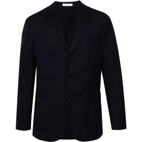 Navy Wool Piqué Jacket , male, Sizes: 2XL - Boglioli - Modalova