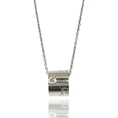 Pre-owned White Gold necklaces , female, Sizes: ONE SIZE - Gucci Vintage - Modalova